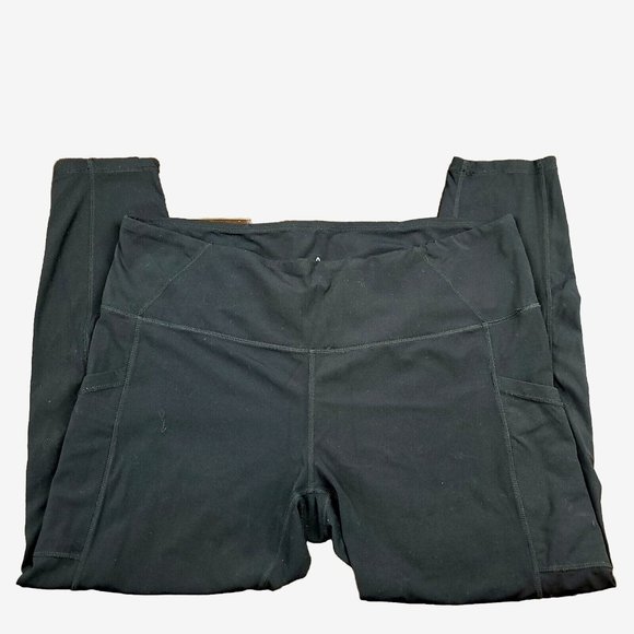 Prana Womens 3X Leggings Electa High Waist Black With Pockets UPF Wide Waistband - Picture 1 of 8